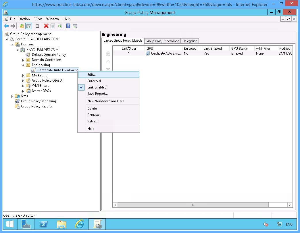 Practice Labs screenshot.